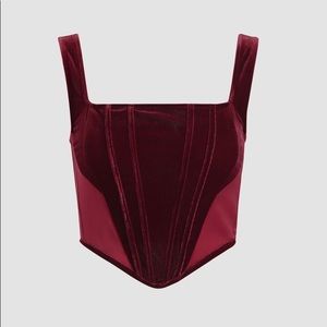 Velvet Burgundy Corset Top Women’s Small